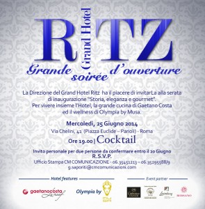 Invito_inaugurazione Grand Hotel Ritz Roma by Orange